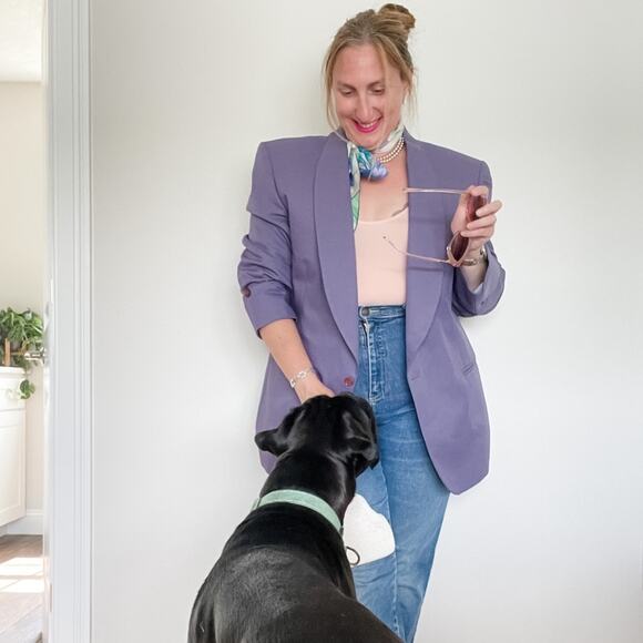 Vintage 70s purple shawl collar tuxedo formal evening jacket size 44R / XL - Picture 10 of 10